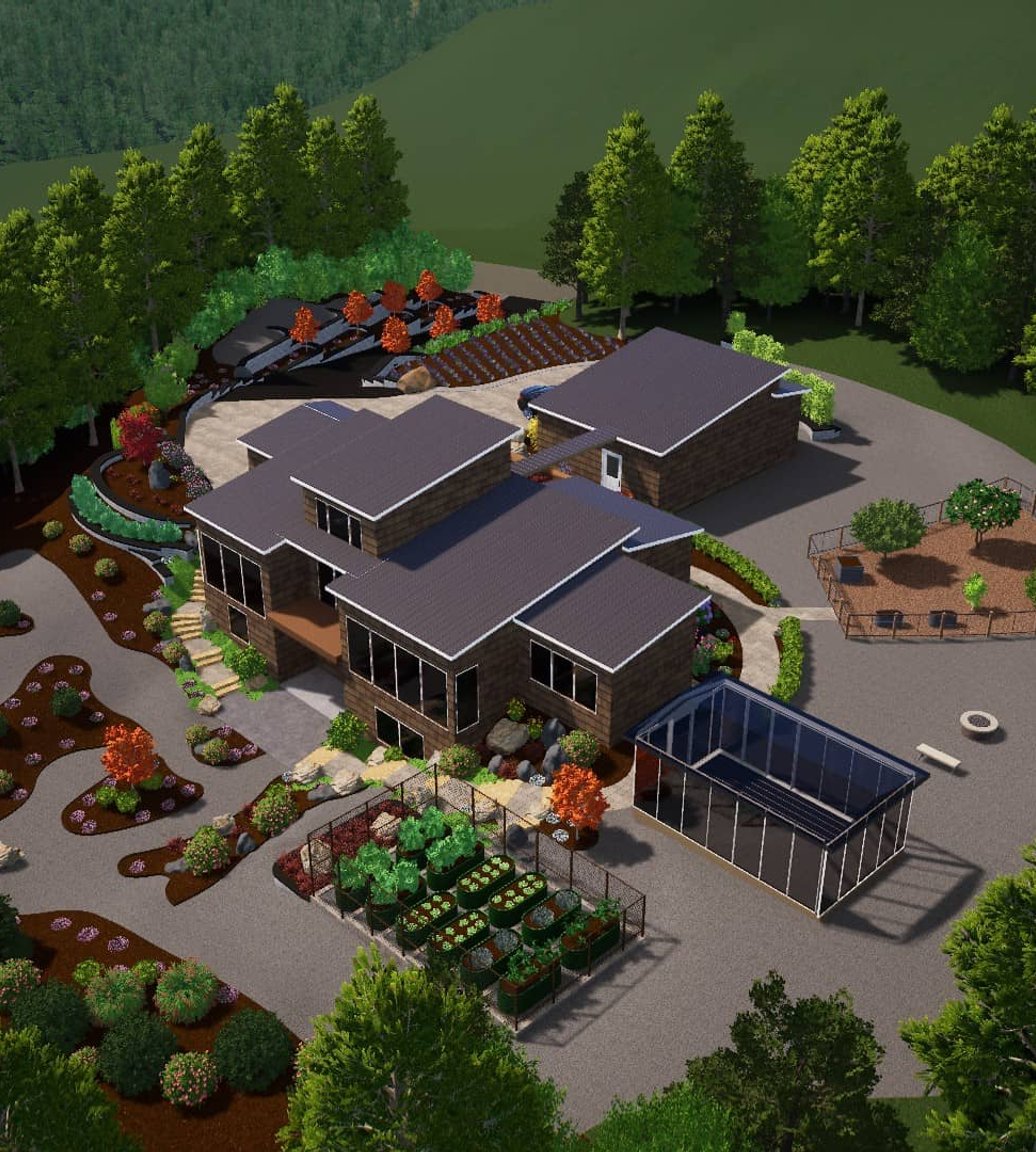 3D landscape design of a Whidbey Island home and garden